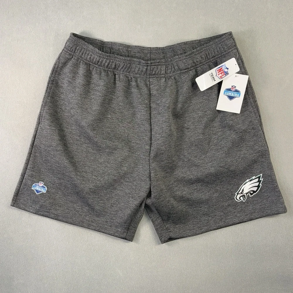 Men's NFL Team Apparel Philadelphia Eagles Scouting Combine Shorts Gray Size XXL